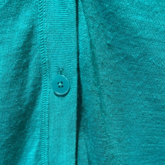 LOFT teal colored cardigan 3/4 sleeves button down closure v neck women’s M - Picture 3 of 9